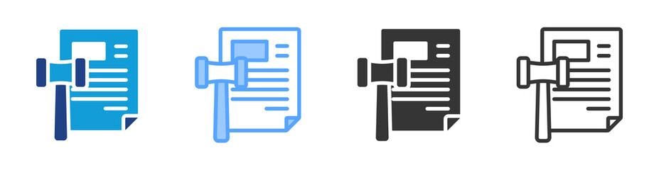 Poster - Legal Contract icon set multiple style collection