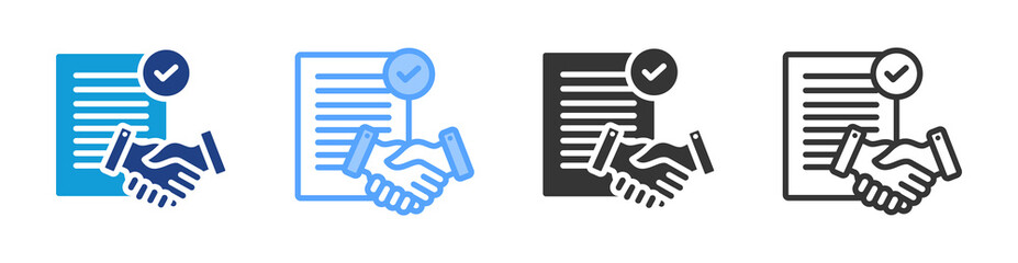 Poster - Partnering Agreement icon set multiple style collection