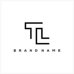 Poster - minimalist TL or LT line logo vector