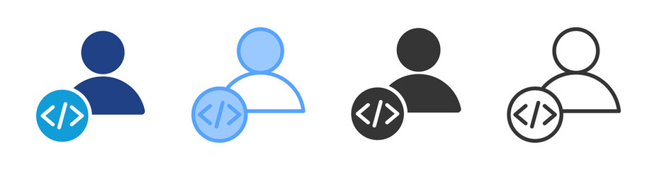 Aufkleber - User icon set multiple style collection