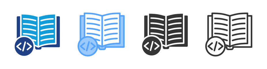 Poster - Code Book icon set multiple style collection