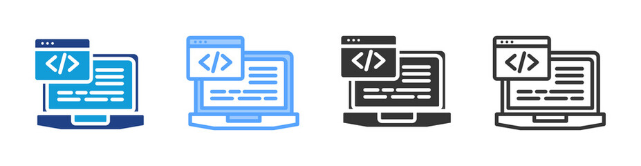 Aufkleber - Coding icon set multiple style collection