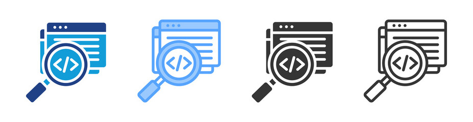 Poster - Analysis Code icon set multiple style collection