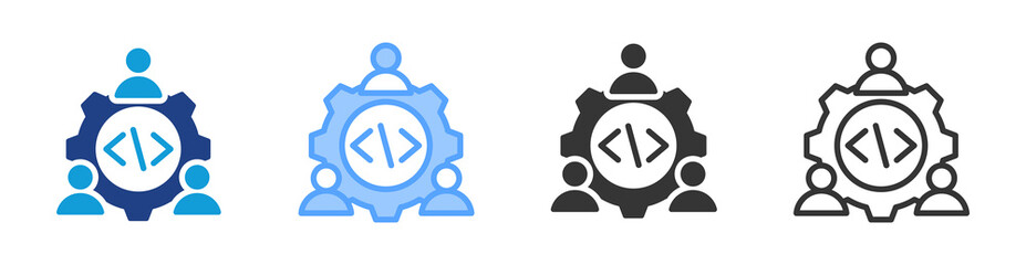 Poster - Team icon set multiple style collection