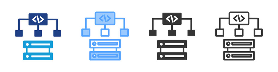 Poster - Data Code icon set multiple style collection