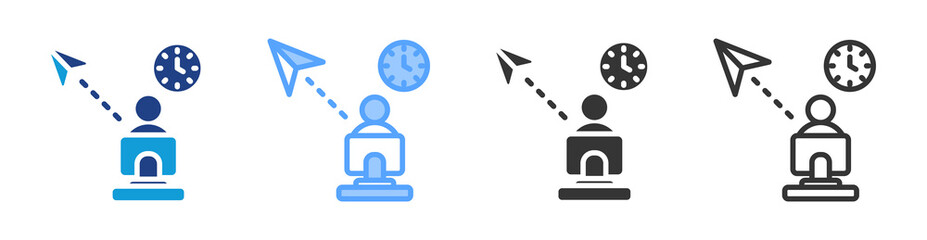 Fototapete - Freelancers icon set multiple style collection