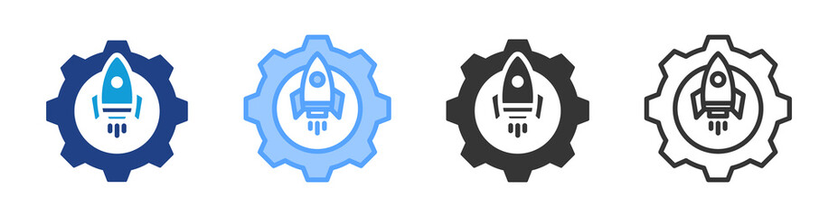 Poster - Start Up icon set multiple style collection