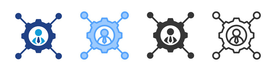 Poster - Networking icon set multiple style collection