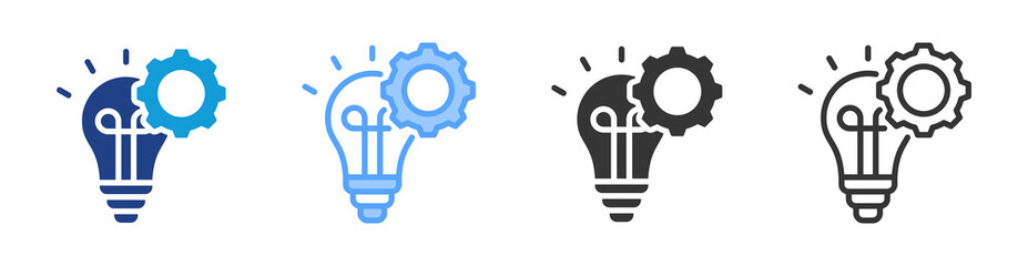 Poster - Creative Industries icon set multiple style collection