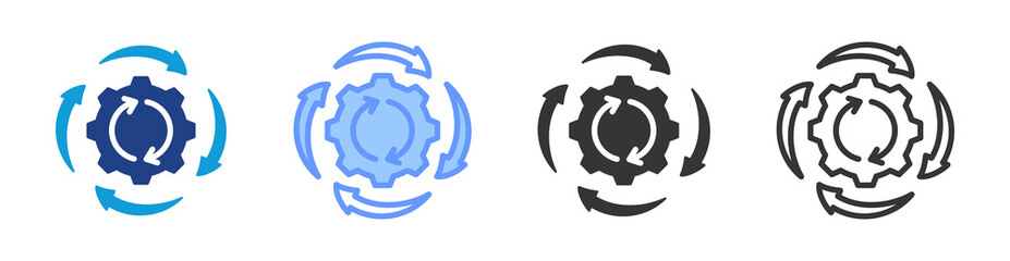 Poster - Process Management icon set multiple style collection