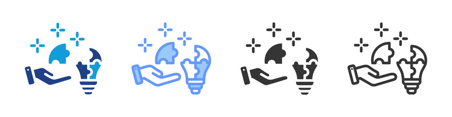 Poster - Problem Solving icon set multiple style collection