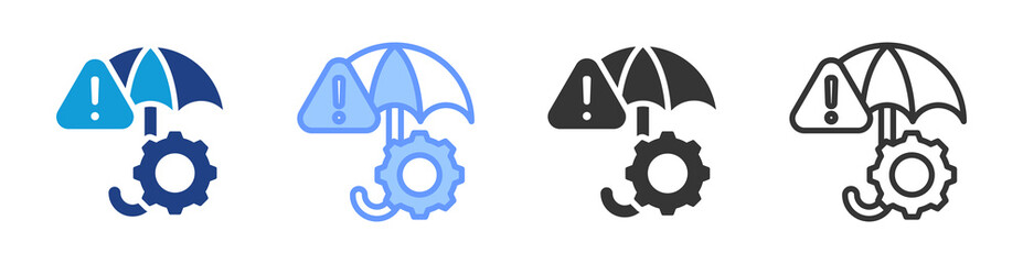 Poster - Mitigation icon set multiple style collection