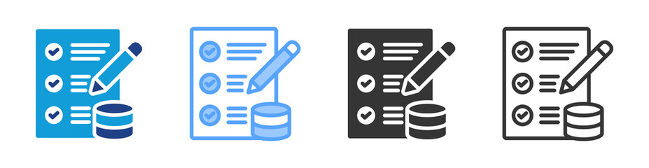 Poster - Evaluation Data icon set multiple style collection