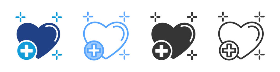 Poster - Treatment icon set multiple style collection