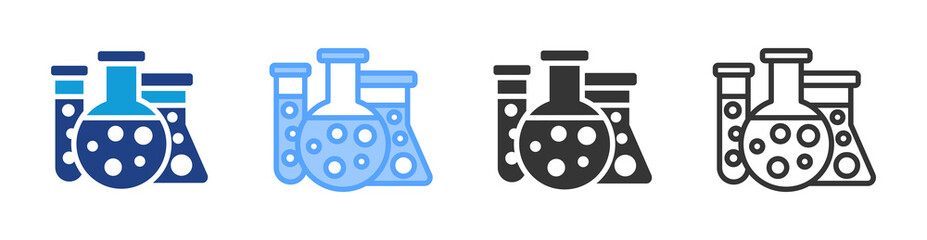 Poster - Laboratory icon set multiple style collection