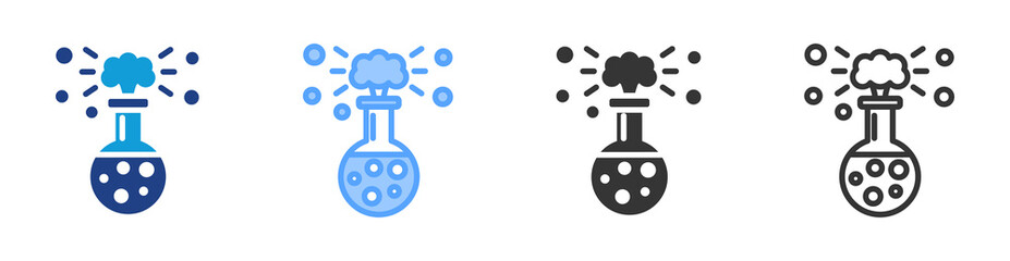 Aufkleber - Chemical Reaction icon set multiple style collection