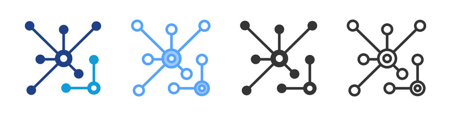 Poster - Molecule icon set multiple style collection