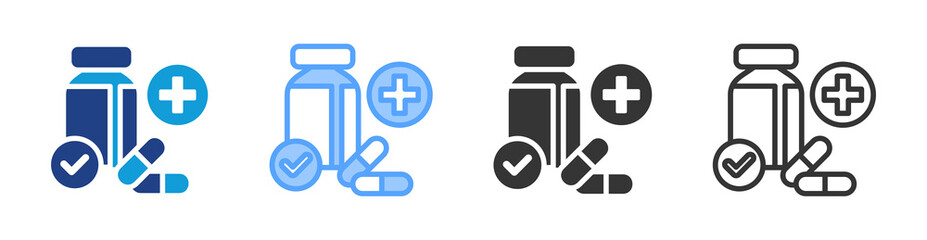 Poster - Pharmacy icon set multiple style collection