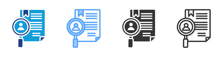 Fototapete - Case Study icon set multiple style collection