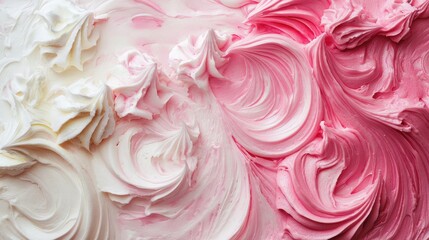 Poster - Frosted icing background with swirl texture in soft pink and white, clean center for text overlay