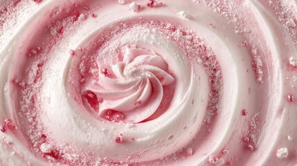 Poster - Frosted icing background with swirl texture in soft pink and white, clean center for text overlay