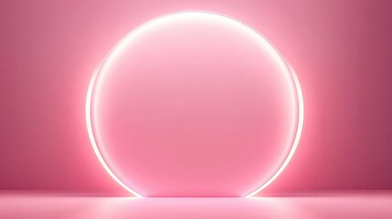 Poster - Gentle soft pink light glowing in the background with a smooth gradient, plenty of space for a central copy