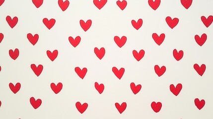 Poster - Red hearts pattern on soft gradient paper, clean composition and space for romantic overlay