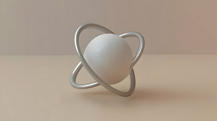 Wall Mural - abstract orb in orbit on neutral surface