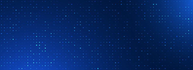 Aufkleber - Blue glowing pixel dot pattern. Navy color mosaic pattern backdrop. Abstract neon technology grid wallpaper. Vector modern business, science, healthcare, medicine, presentation design background