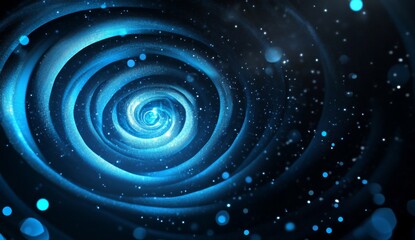 Aufkleber - Abstract blue swirling light spiral galaxy.