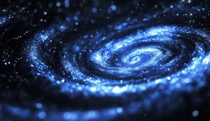 Poster - Sparkling blue spiral galaxy.