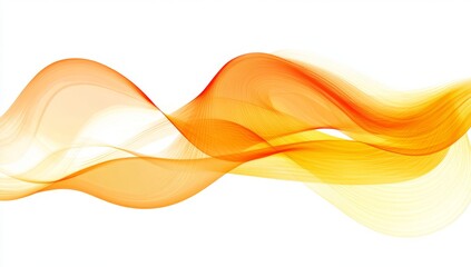 Aufkleber - Abstract orange and yellow wave design.