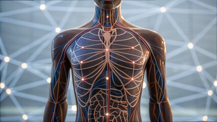 Poster - Human Torso Anatomical Diagram for Educational and Medical Purposes