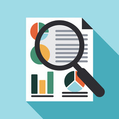 Poster - Data Analysis with Magnifying Glass, Chart and Graph on Document