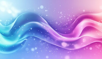Poster - Abstract colorful wave background with glowing particles.