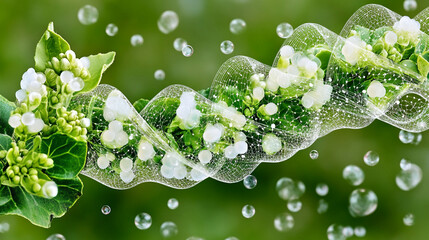 Poster - Futuristic hologram of plant humidity cycle green environment digital art nature concept