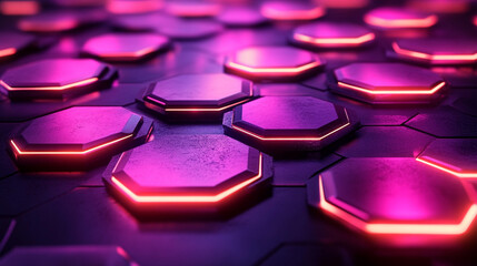 Poster - 
Futuristic hexagonal abstract background symbolizes innovation structure and connectivity with honeycomb grid evoking digital networks modern science and technological advancement

