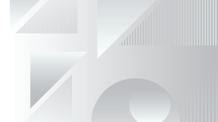 Leinwandbilder - Abstract geometry white gray background communication concept, technology, digital business, innovation, science fiction scene vector illustration with copy-space.