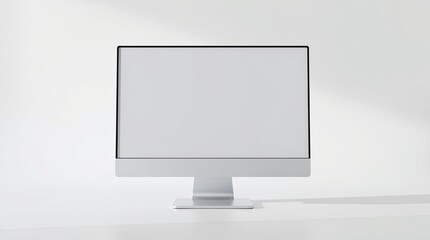 Leinwandbilder - Modern white computer monitor against a plain white background.