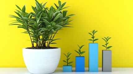 Poster - Growth trends in plant success rates indoor setting infographic bright environment close-up view