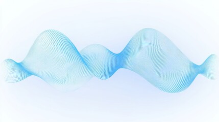 Fototapete - an ethereal gradient design showcasing a fluid wave pattern with interconnected blue dots flowing seamlessly across a calming white background
