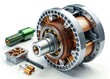 © dokrak - 3D Rendered Disassembled Electric Motor: High-Resolution Aerial Photography View