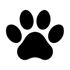 Poster - Paw Print Black Silhouette Animal Footprint Vector Illustration Design
