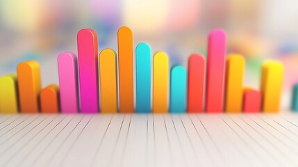 Poster - Economic growth visualization business analysis data infographic colorful bars digital environment