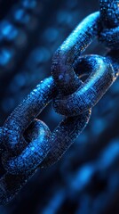 Poster - Close-up of a detailed chain links, dark background, network concept