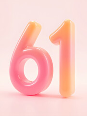 Poster - 61 balloon number 3D rendering, Children's Day holiday number 3D concept illustration