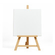 © SOEM - White canvas on a wooden easel isolate on transparent background