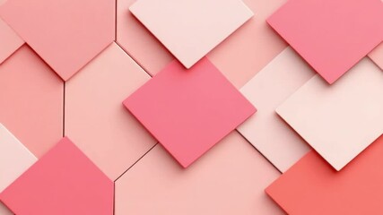Poster - colorful geometric patterns with pink and beige shapes creating a modern abstract design in a stylis