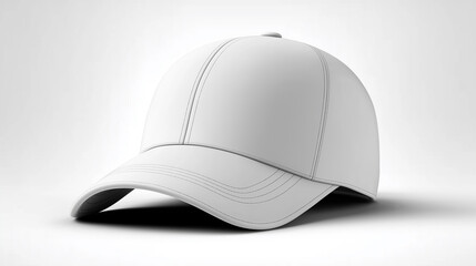 Aufkleber - White baseball cap presenting a blank template for design on a seamless background