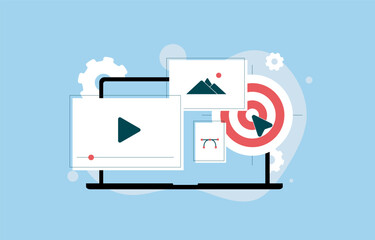 Poster - content marketing strategy for blog articles, infographics, videos and visuals. focus on audience re